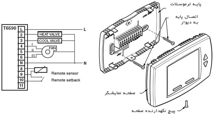 ترموستات t6590 wiring diagram