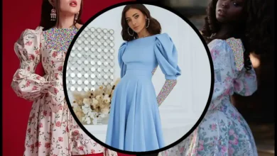 لباس مجلسی آستین پفی اینستاگرام