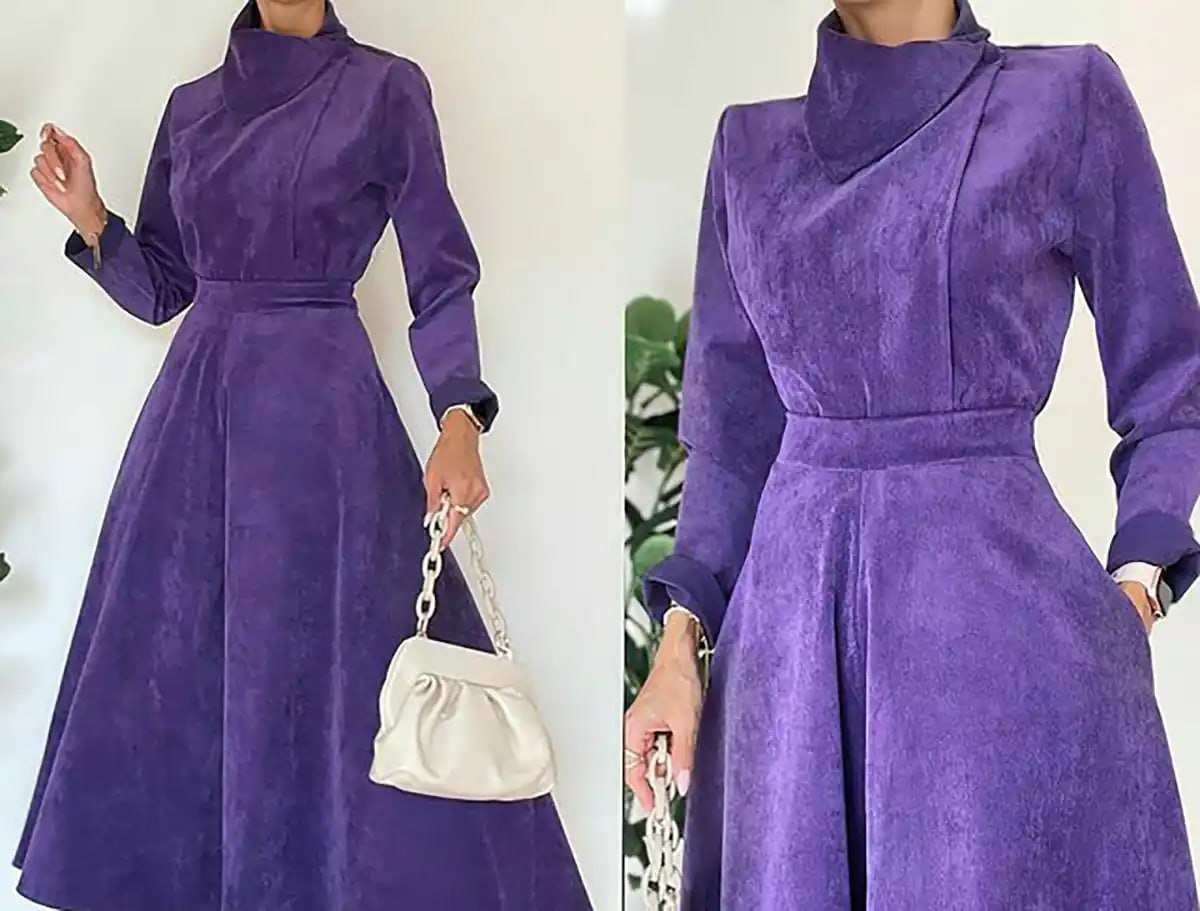 لباس مجلسی پوشیده
