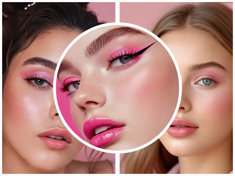 میکاپ صورتی عروسکی