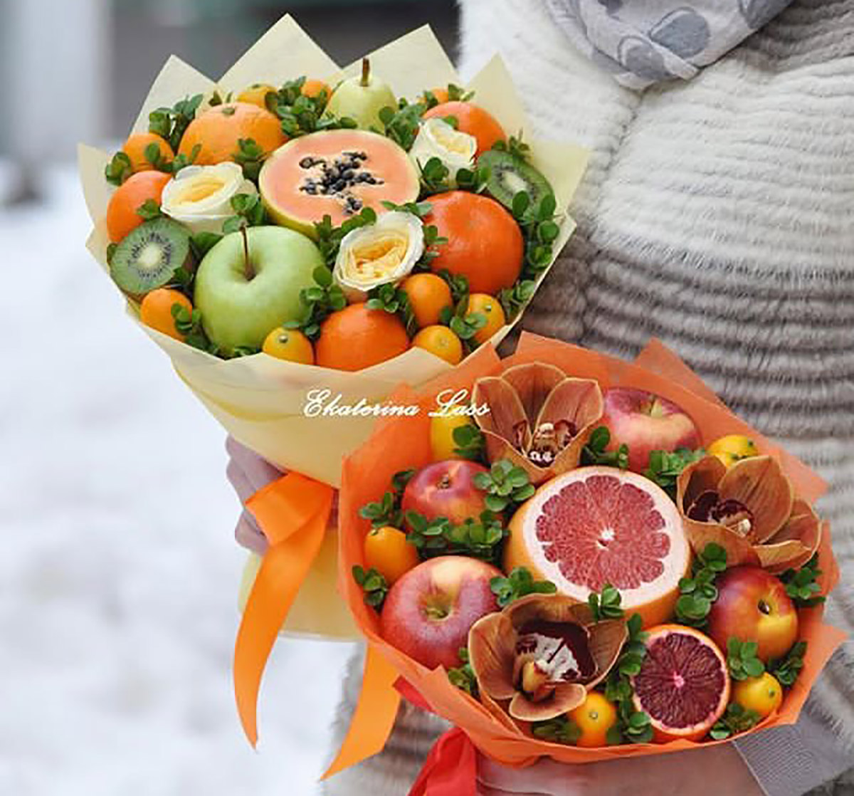 سینی میوه خرد شده